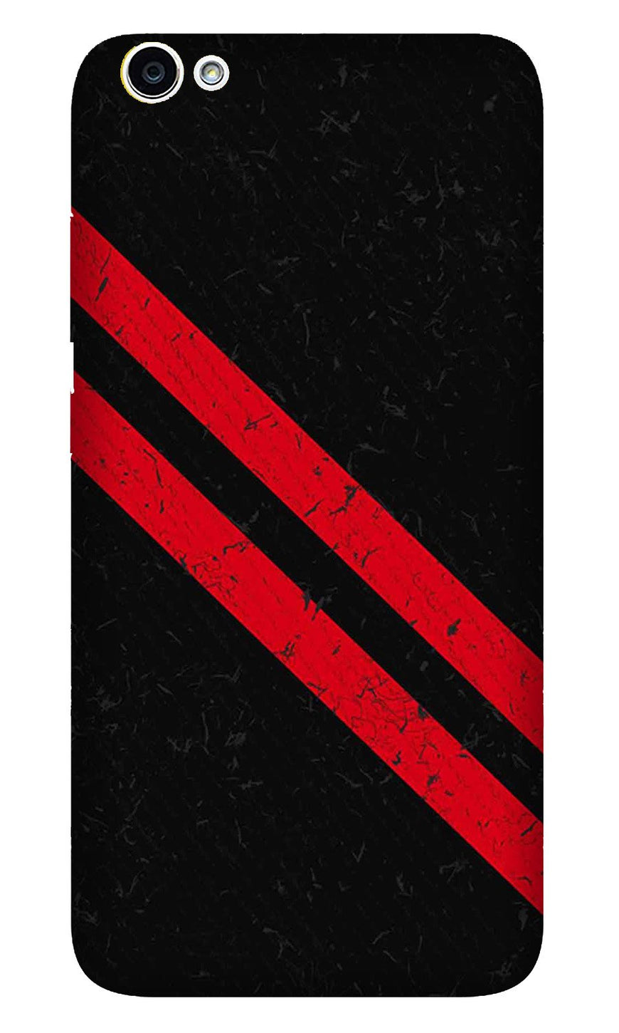 Black Red Pattern Mobile Back Case for Vivo Y55/ Y55s (Design - 373)