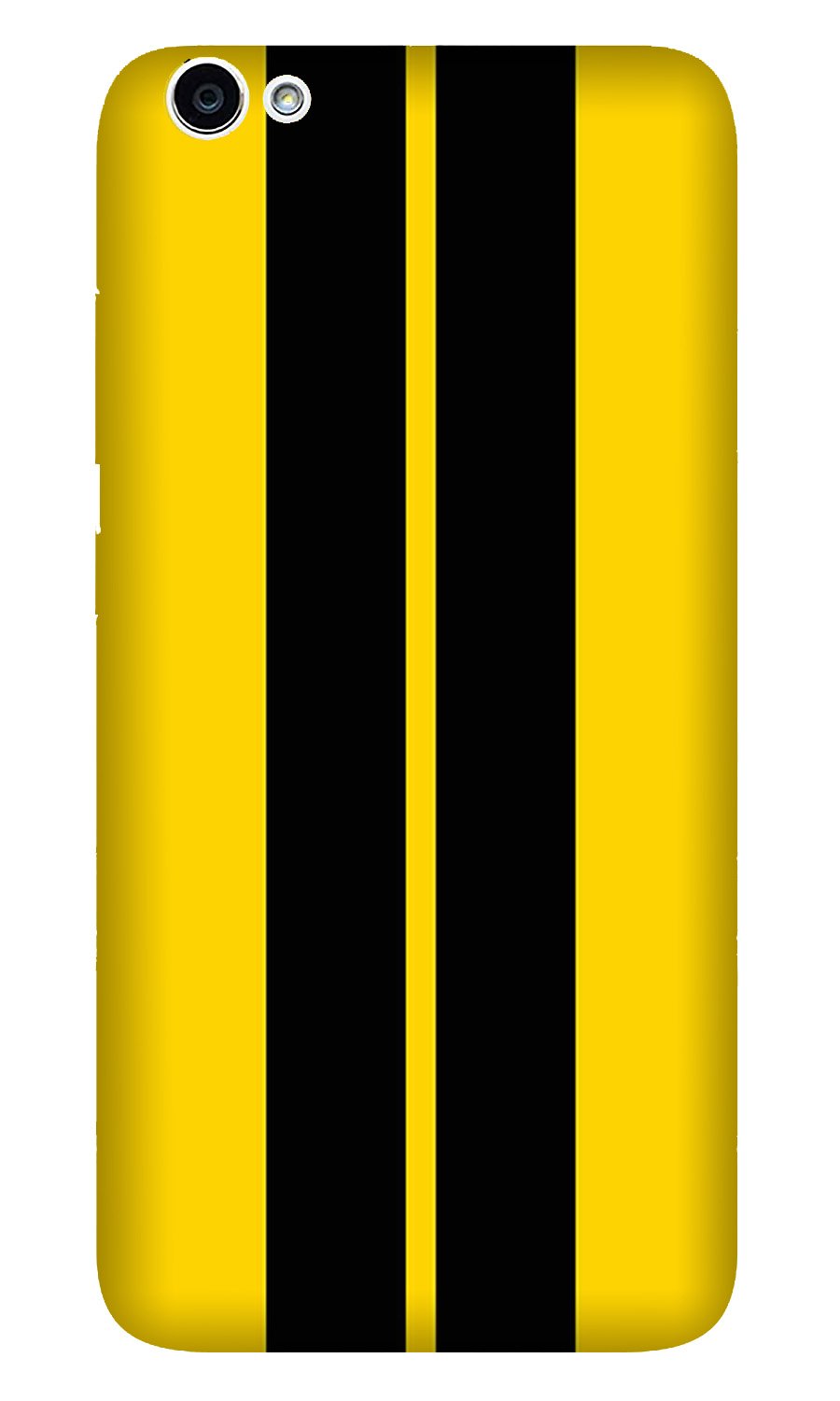 Black Yellow Pattern Mobile Back Case for Vivo Y81i (Design - 377)
