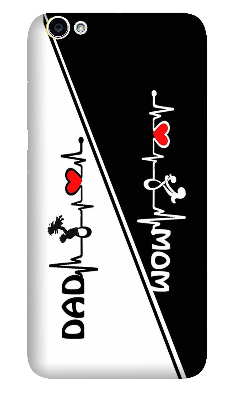 Love Mom Dad Mobile Back Case for Vivo Y55/ Y55s (Design - 385)