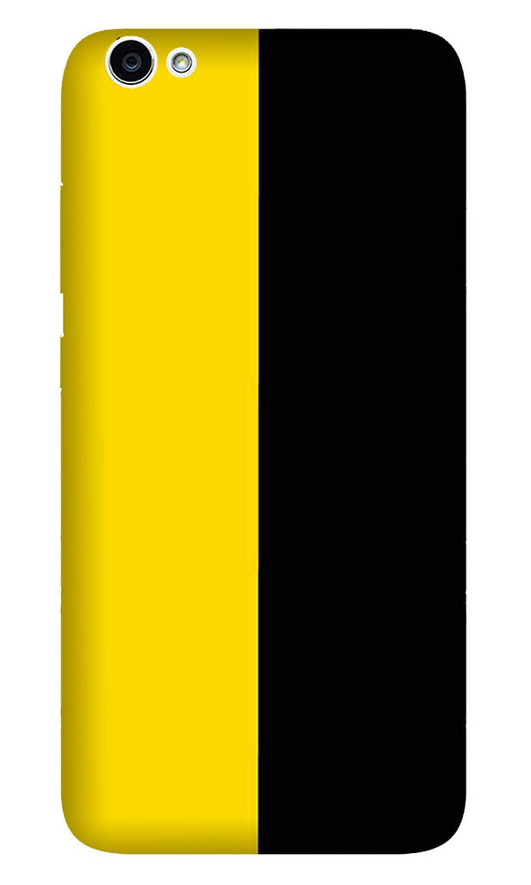 Black Yellow Pattern Mobile Back Case for Oppo A71 (Design - 397)