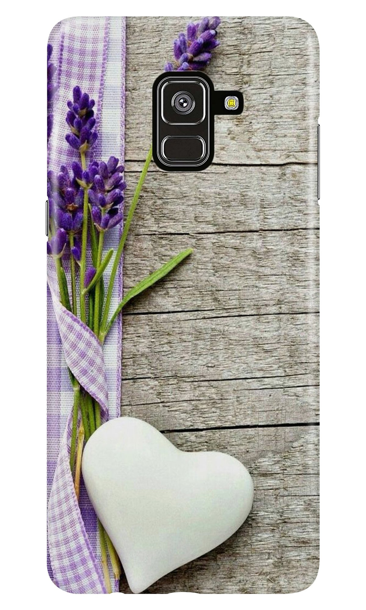 White Heart Case for Samsung Galaxy A8 Plus (Design No. 298)