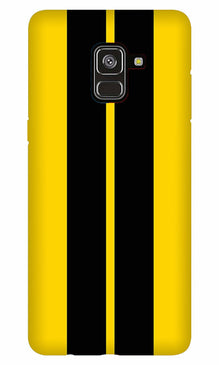 Black Yellow Pattern Mobile Back Case for Galaxy A8 Plus   (Design - 377)