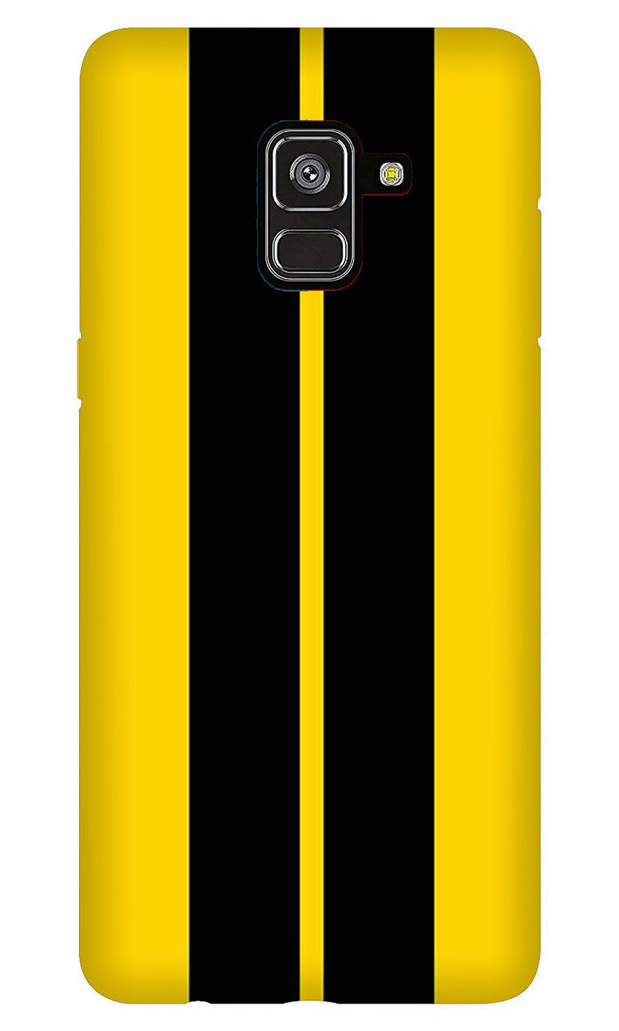 Black Yellow Pattern Mobile Back Case for Galaxy A6   (Design - 377)