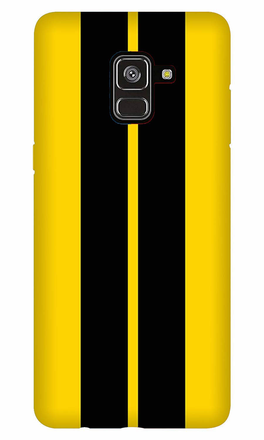 Black Yellow Pattern Mobile Back Case for Galaxy A5 (2018) (Design - 377)