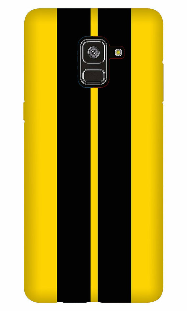 Black Yellow Pattern Mobile Back Case for Galaxy A5 (2018) (Design - 377)
