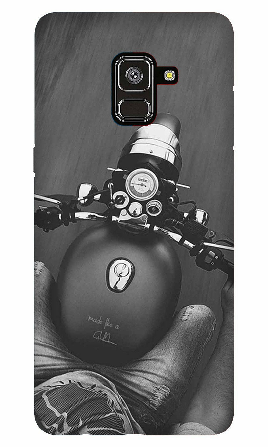 Royal Enfield Mobile Back Case for Galaxy A8 Plus   (Design - 382)