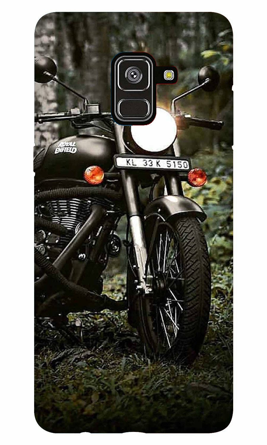Royal Enfield Mobile Back Case for Galaxy A8 Plus   (Design - 384)