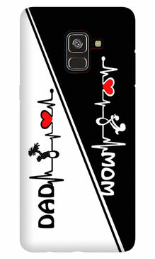 Love Mom Dad Mobile Back Case for Galaxy A5 (2018) (Design - 385)