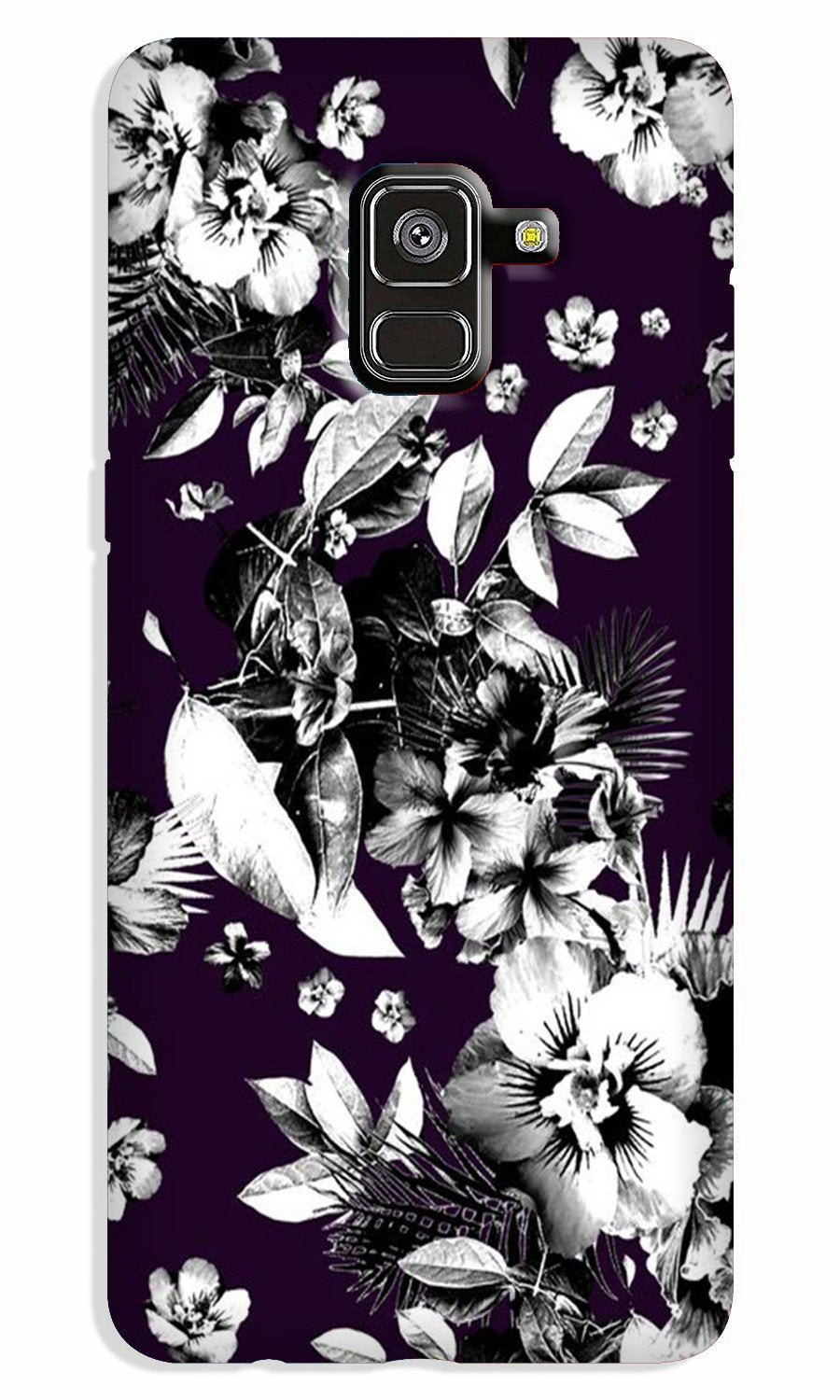 white flowers Case for Galaxy A8 Plus