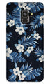 White flowers Blue Background2 Case for Galaxy A6