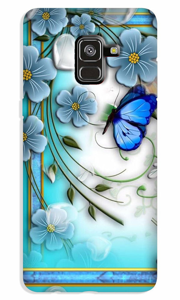 Blue Butterfly Case for Galaxy A8 Plus