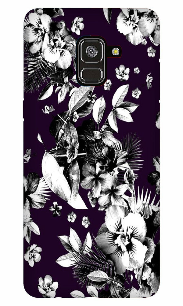 white flowers Case for Galaxy A8 Plus