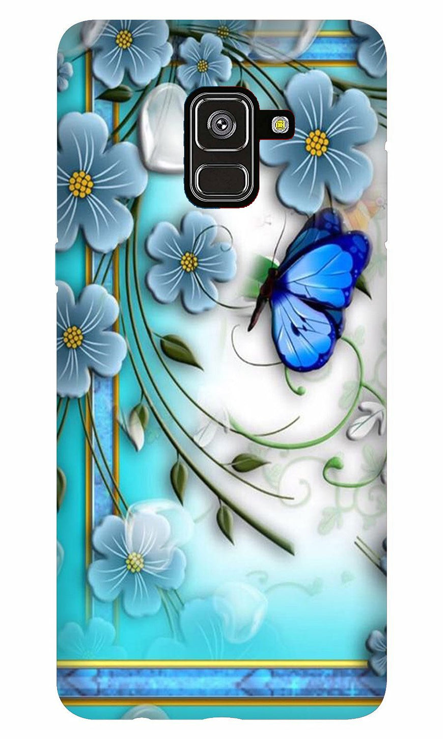 Blue Butterfly Case for Galaxy A8 Plus