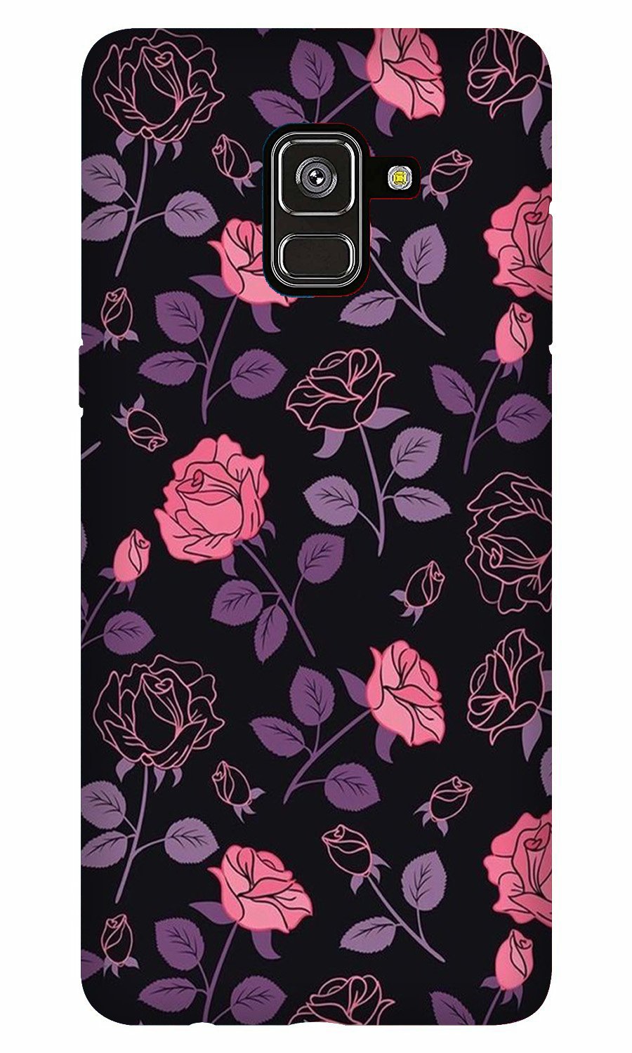 Rose Black Background Case for Galaxy A8 Plus