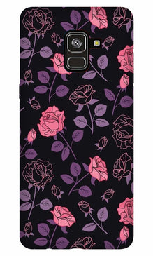 Rose Black Background Case for Galaxy A8 Plus