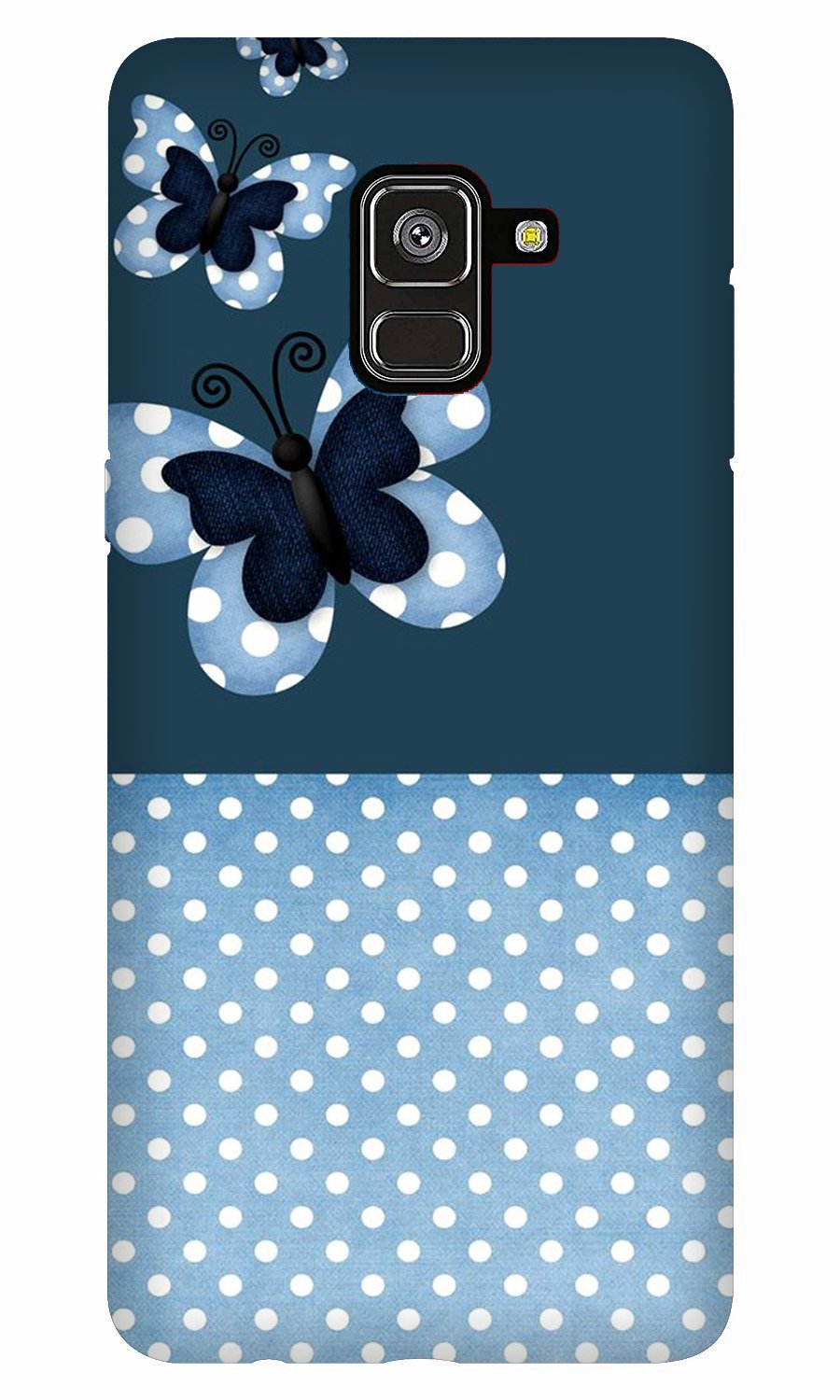 White dots Butterfly Case for Galaxy A8 Plus