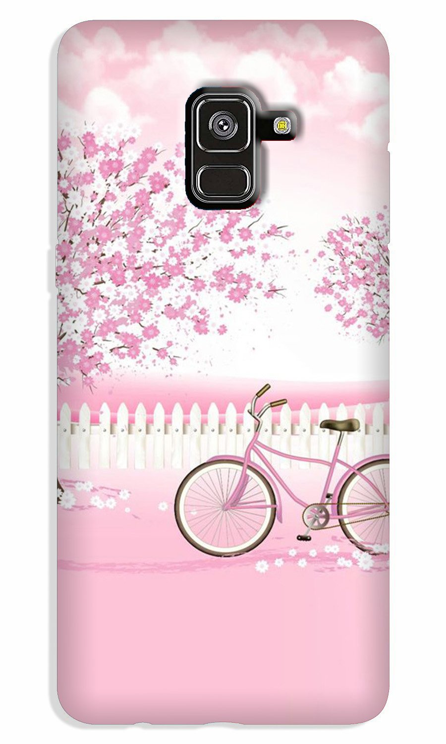 Pink Flowers Cycle Case for Galaxy A8 Plus(Design - 102)