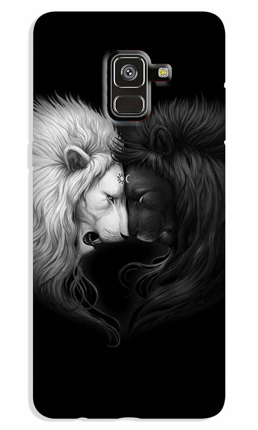 Dark White Lion Case for Galaxy A5 (2018)(Design - 140)