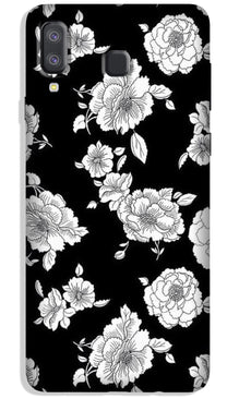 White flowers Black Background Case for Galaxy A8 Star