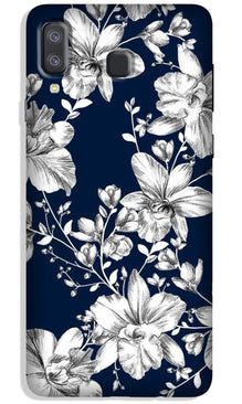 White flowers Blue Background Case for Galaxy A8 Star