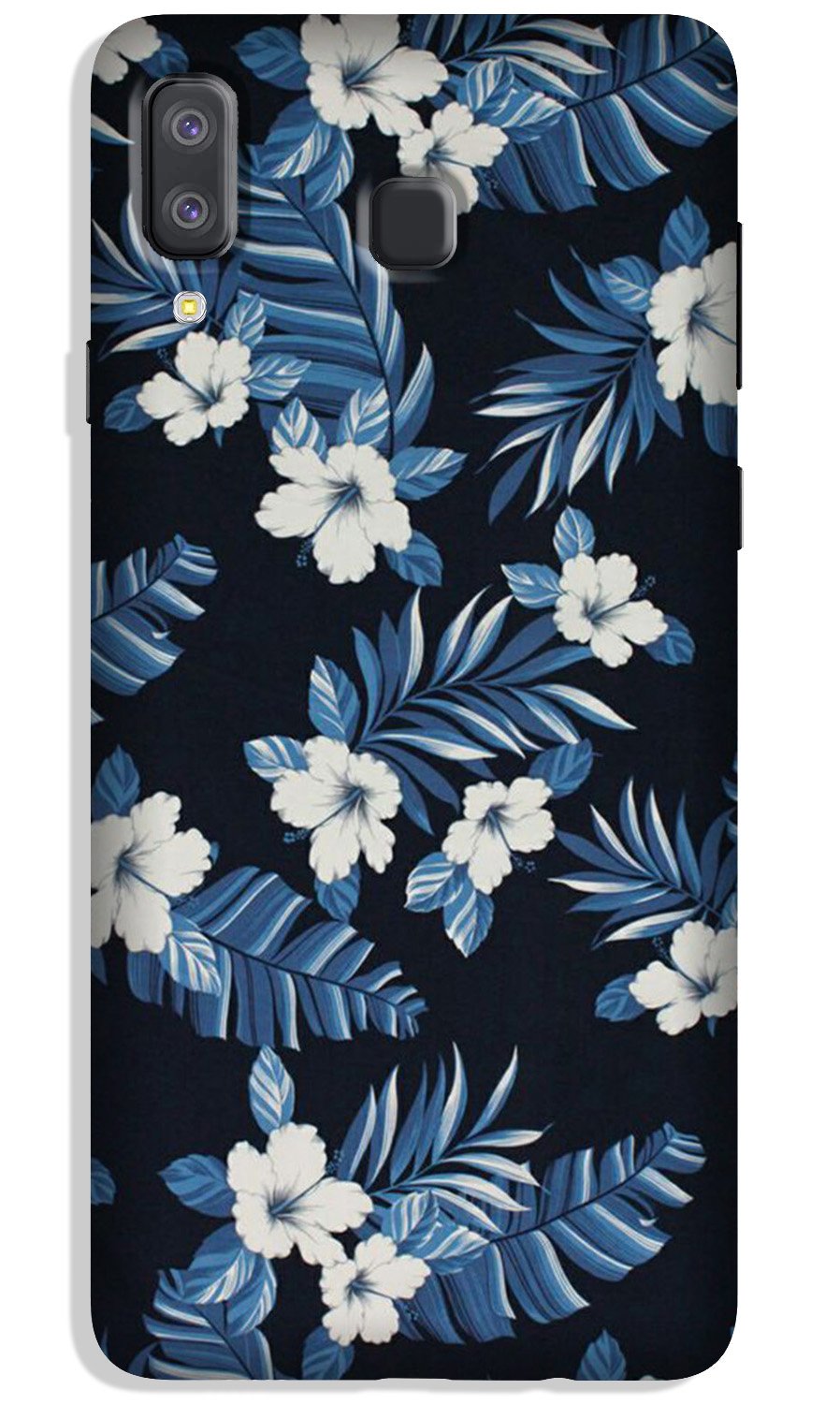White flowers Blue Background2 Case for Galaxy A8 Star