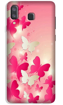 White Pick Butterflies Case for Galaxy A8 Star