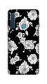 White flowers Black Background Case for Galaxy A9 (2018)