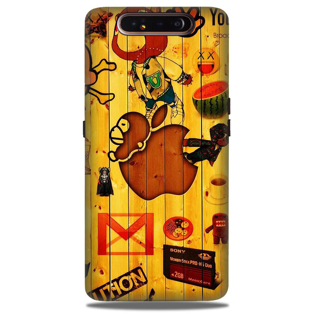 Wooden Texture Mobile Back Case for Samsung Galaxy A80  (Design - 367)