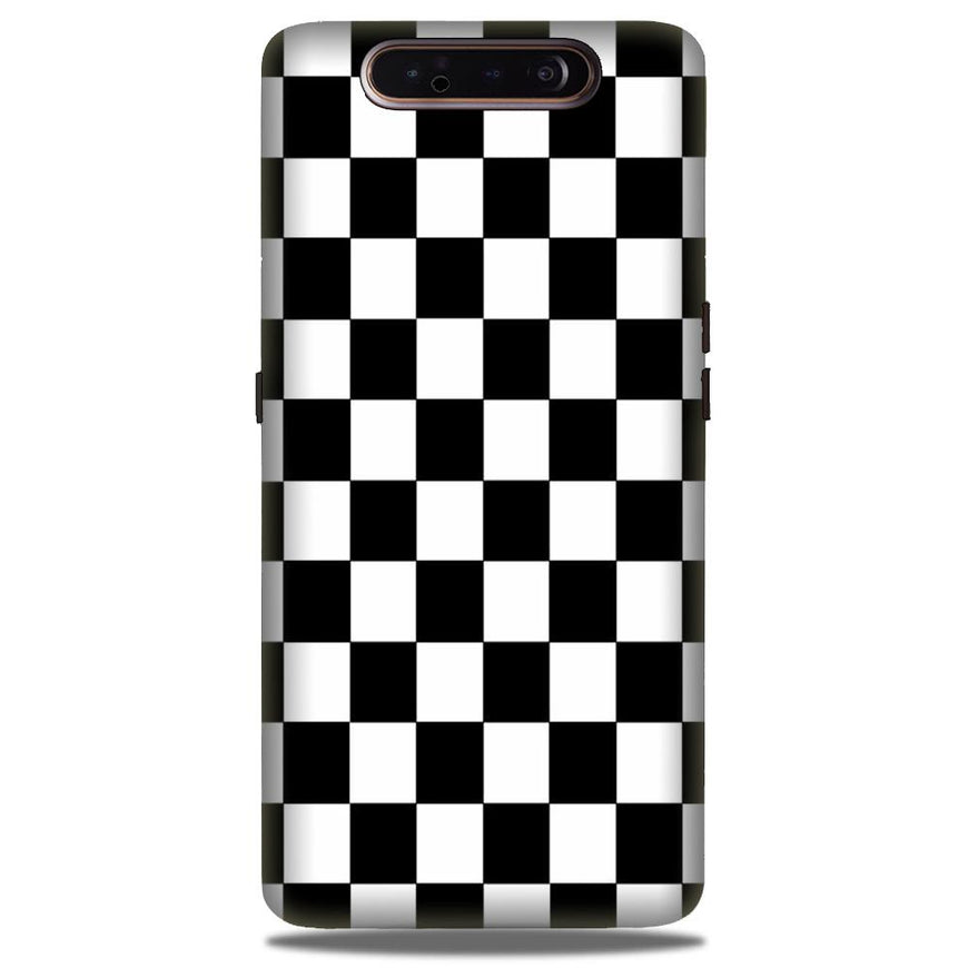 Black White Boxes Mobile Back Case for Samsung Galaxy A90  (Design - 372)