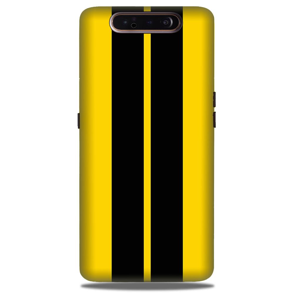 Black Yellow Pattern Mobile Back Case for Samsung Galaxy A90  (Design - 377)