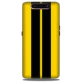 Black Yellow Pattern Mobile Back Case for Samsung Galaxy A90  (Design - 377)