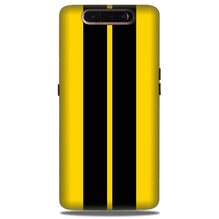 Black Yellow Pattern Mobile Back Case for Samsung Galaxy A80  (Design - 377)