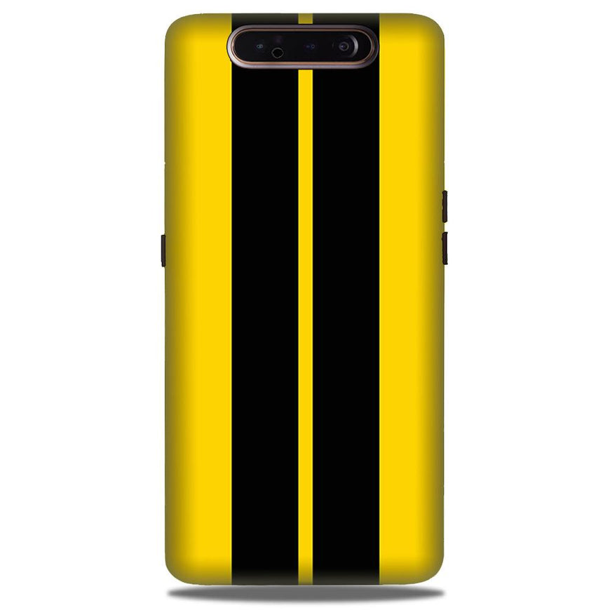 Black Yellow Pattern Mobile Back Case for Samsung Galaxy A80  (Design - 377)