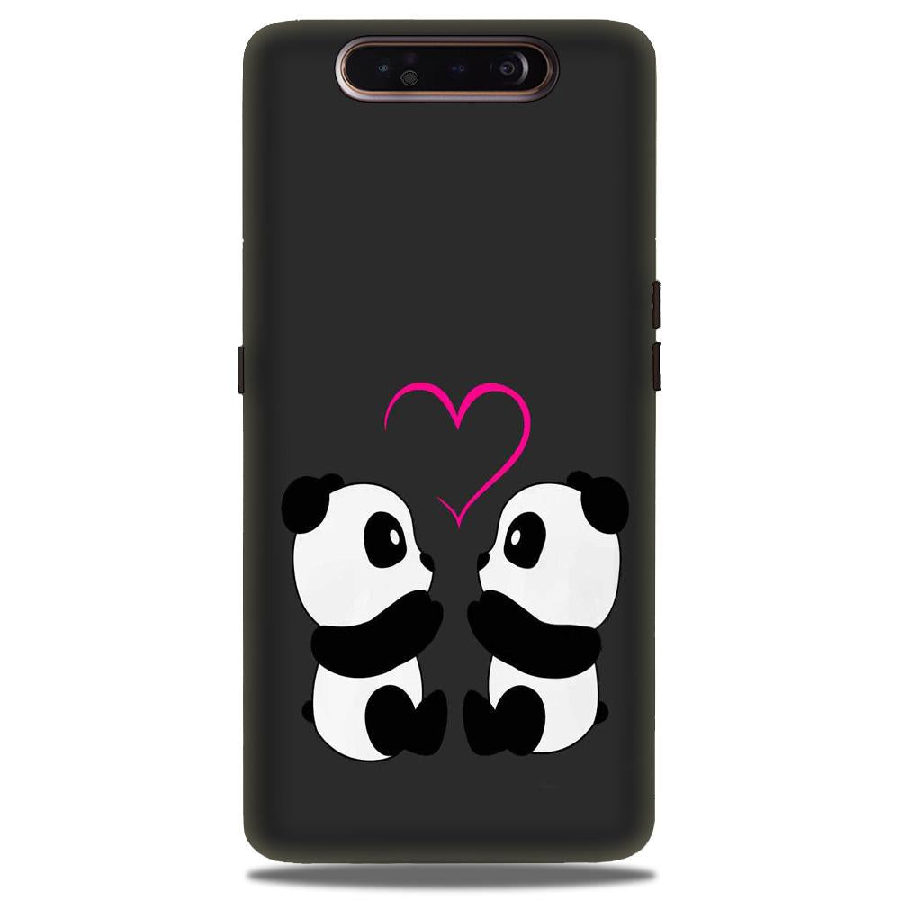 Panda Love Mobile Back Case for Samsung Galaxy A80  (Design - 398)