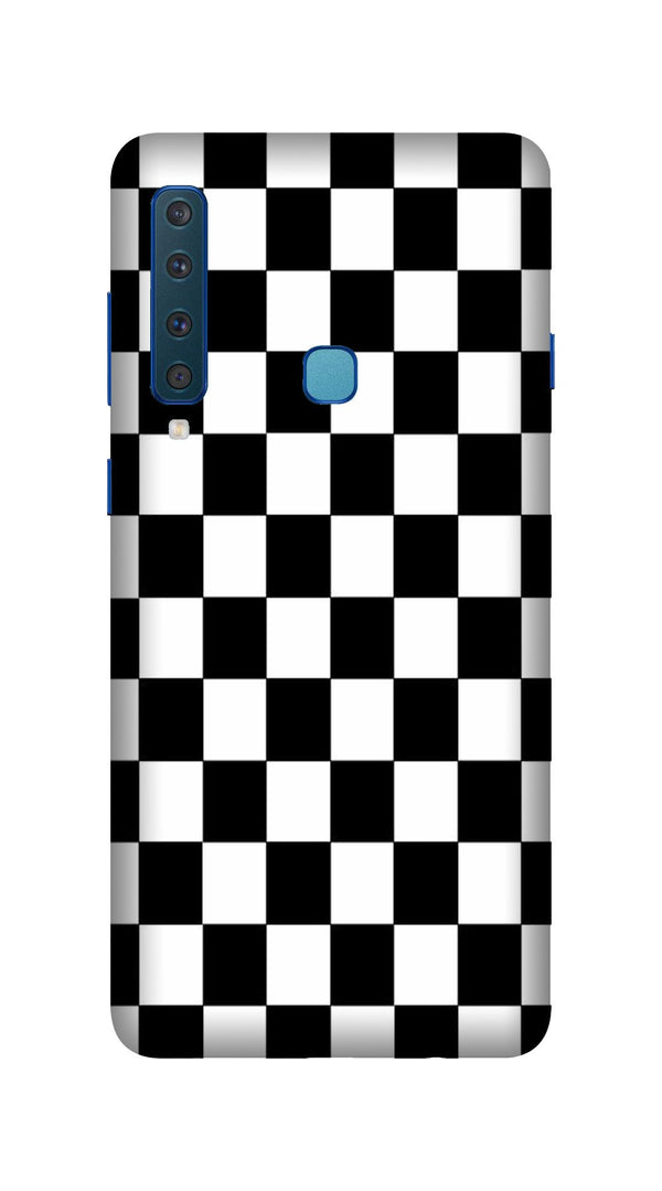 Black White Boxes Mobile Back Case for Galaxy A9 2018   (Design - 372)