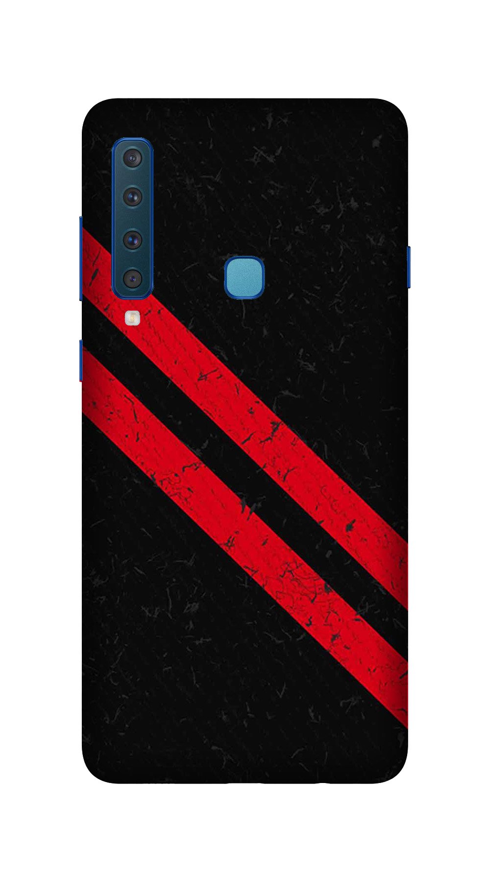 Black Red Pattern Mobile Back Case for Galaxy A9 2018   (Design - 373)