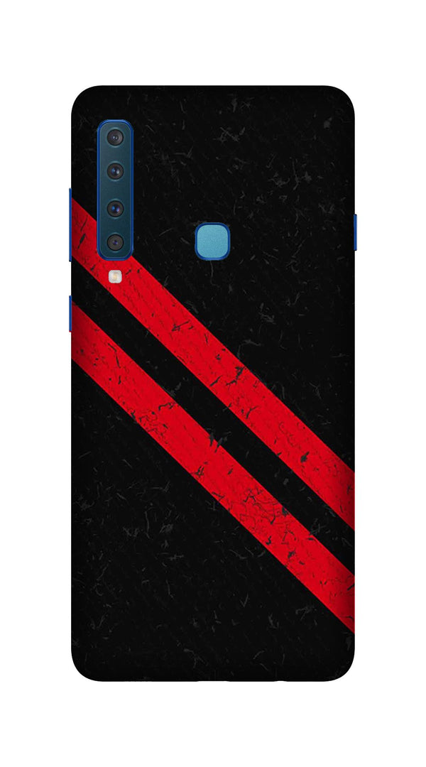 Black Red Pattern Mobile Back Case for Galaxy A9 2018   (Design - 373)