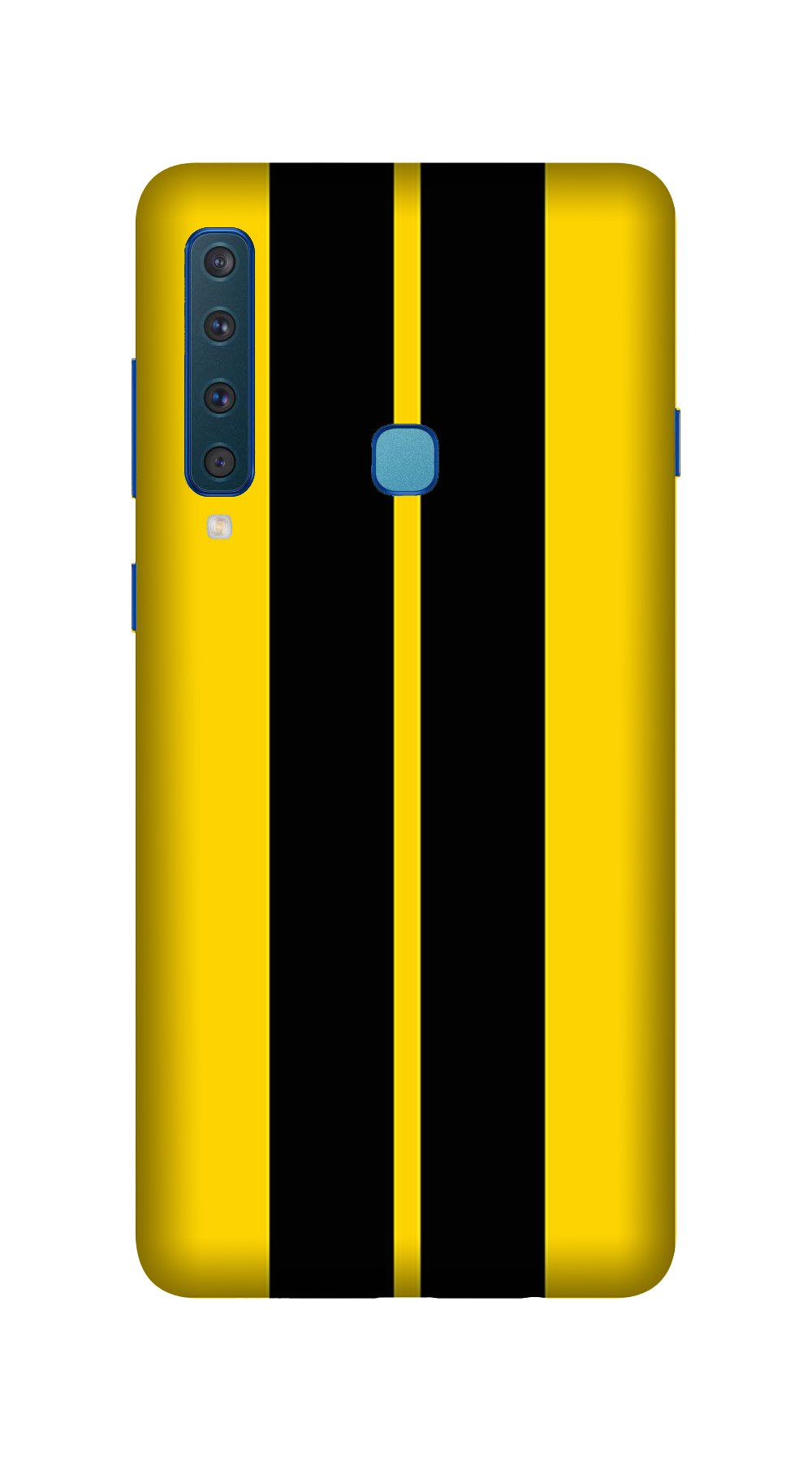 Black Yellow Pattern Mobile Back Case for Galaxy A9 2018   (Design - 377)