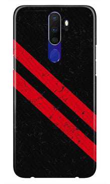 Black Red Pattern Mobile Back Case for Oppo A9 2020  (Design - 373)