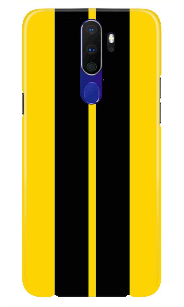 Black Yellow Pattern Mobile Back Case for Oppo A9 2020(Design - 377)
