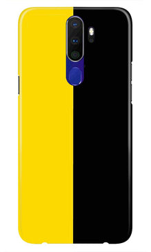Black Yellow Pattern Mobile Back Case for Oppo A9 2020  (Design - 397)