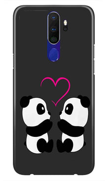 Panda Love Mobile Back Case for Oppo A9 2020  (Design - 398)
