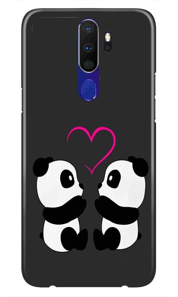 Panda Love Mobile Back Case for Oppo A9 2020  (Design - 398)