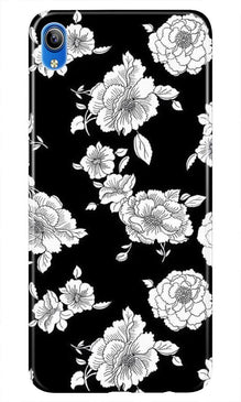 White flowers Black Background Mobile Back Case for Asus Zenfone Lite L1 (Design - 9)