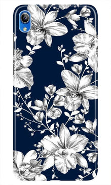 White flowers Blue Background Mobile Back Case for Asus Zenfone Lite L1 (Design - 14)