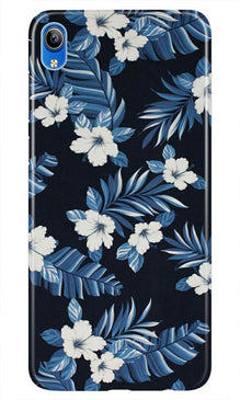 White flowers Blue Background2 Mobile Back Case for Asus Zenfone Lite L1 (Design - 15)