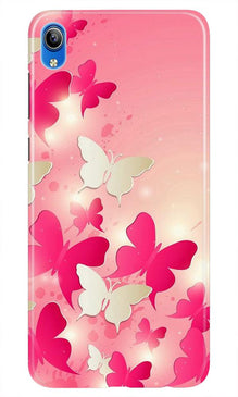White Pick Butterflies Mobile Back Case for Asus Zenfone Lite L1 (Design - 28)