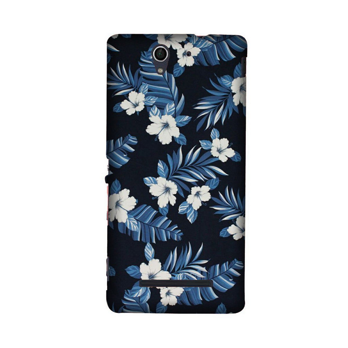 White flowers Blue Background2 Case for Sony C3