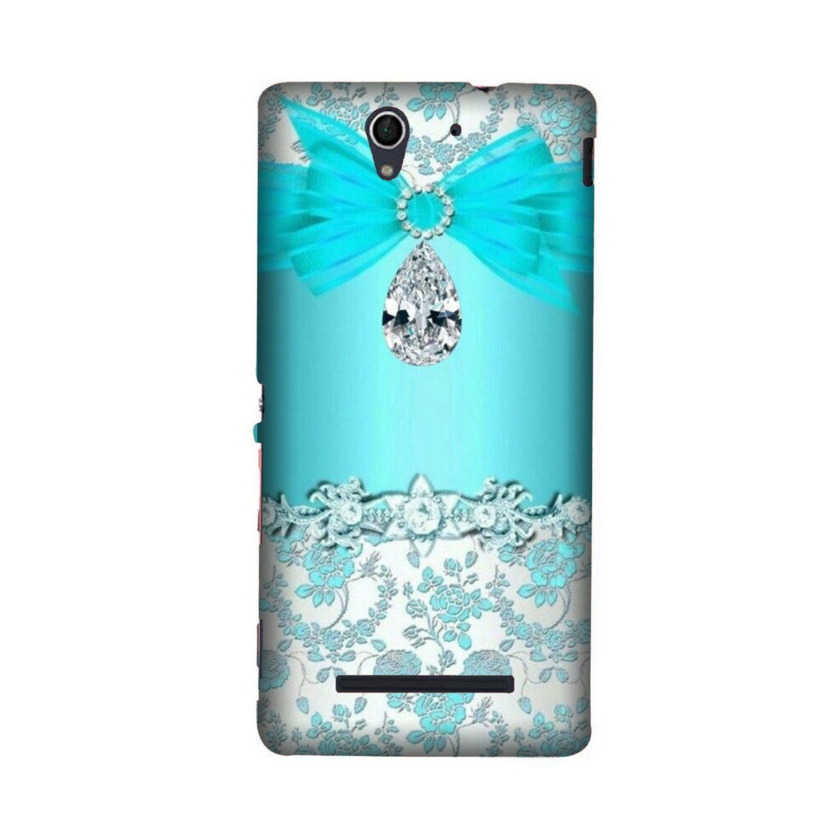 Shinny Blue Background Case for Sony C3