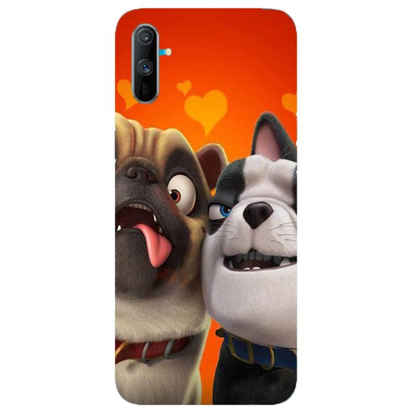 Dog Puppy Mobile Back Case for Realme C3  (Design - 350)